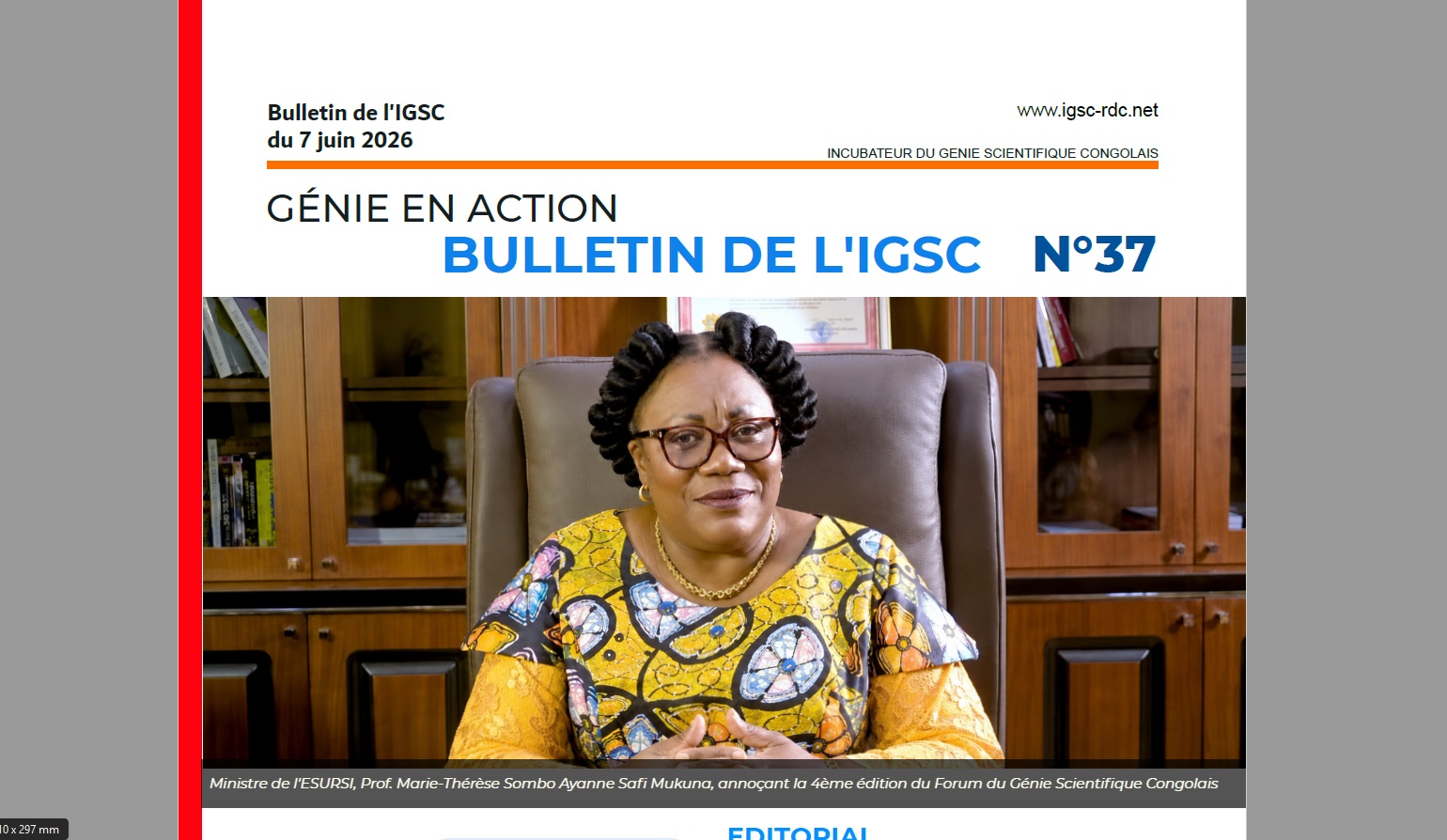 Le Bulletin hebdomadaire de l'IGSC n°37